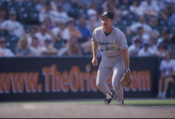 17 May 1998:  Infielder Wade Boggs of the Tampa Bay Devil Rays in action during a game against the Baltimore Orioles at Camden Yards in Baltimore, Maryland.  The Devil Rays won the game, 3-0. Mandatory Credit: Doug Pensinger  /Allsport