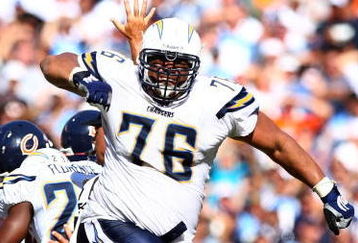SAN DIEGO - SEPTEMBER 9:  Defensive Tackle Jamal Williams #76 of the San Diego Chargers celebrates the Chicago Bears' turnover on downs during the 4th quarter at Qualcomm Stadium September 9, 2007 in San Diego, California.  (Photo by Donald Miralle/Getty Images)
