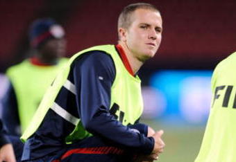 JOHANNESBURG, SOUTH AFRICA - JUNE 27:  Michael Bradley of USA trains with his teammates despite beign suspended from the final match of FIFA 2009 Confederations Cup at Ellis Park on June 27, 2009 in Johannesburg, South Africa. USA plays Brazil on June 28 for the FIFA 2009 Confederations Cup.  (Photo by Kevork Djansezian/Getty Images)