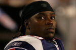 FOXBORO, MA - AUGUST 22: Laurence Maroney #39 of the New England Patriots sits out the second half against the Philadelphia Eagles during preseason action at Gillette Stadium on August 22, 2008 in Foxboro, Massachusetts. (Photo by Jim Rogash/Getty Images)