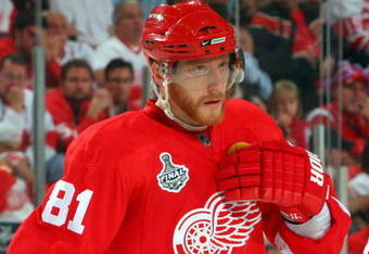 DETROIT - JUNE 12:  Marian Hossa #81 of the Detroit Red Wings look on during Game Seven of the 2009 NHL Stanley Cup Finals at Joe Louis Arena on June 12, 2009 in Detroit, Michigan.  (Photo by Jim McIsaac/Getty Images)