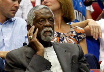 ORLANDO, FL - JUNE 14:  NBA legend Bill Russell watches Game Five of the 2009 NBA Finals between the Orlando Magic and the Los Angeles Lakers on June 14, 2009 at Amway Arena in Orlando, Florida.  NOTE TO USER:  User expressly acknowledges and agrees that, by downloading and or using this photograph, User is consenting to the terms and conditions of the Getty Images License Agreement.  (Photo by Ronald Martinez/Getty Images)