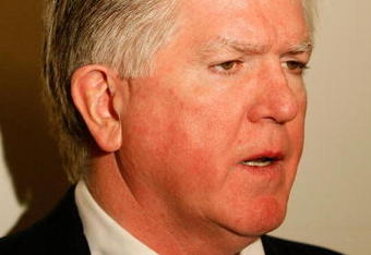 MONTREAL - JANUARY 24:  Toronto Maple Leafs General Manager Brian Burke speaks with the media at the NHL Board of Governors Meeting during the 2009 NHL All-Star weekend on January 24, 2009 at the Bell Centre in Montreal, Canada.  (Photo by Richard Wolowicz/Getty Images)