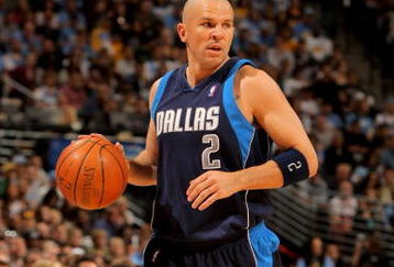 DENVER - MAY 03:  Jason Kidd #2 of the Dallas Mavericks controls the ball against the Denver Nuggets in Game One of the Western Conference Semifinals during the 2009 NBA Playoffs at Pepsi Center on May 3, 2009 in Denver, Colorado. The Nuggets defeated the Mavericks 109-95. NOTE TO USER: User expressly acknowledges and agrees that, by downloading and or using this photograph, User is consenting to the terms and conditions of the Getty Images License Agreement.  (Photo by Doug Pensinger/Getty Images)