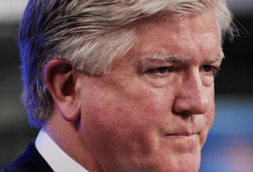 TORONTO - NOVEMBER 29:   Brian Burke speaks to the media after being named President and General Manger of the Toronto Maple Leafs November 29, 2008 at the Air Canada Centre in Toronto, Ontario, Canada. (Photo by Brad White/Getty Images)