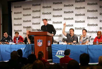 TAMPA, FL - JANUARY 30:  (L-R) Quarterback Joe Flacco of the Baltimore Ravens, Mike Greenberg of ESPN, former NFL athlete Don Hasselbeck, Rich Eisen of NFL Network, Mike Golic of EPSN, James Shields of the Tampa Bay Rays and Ronde Barber of the Tampa Bay Buccaneers speak during the 'Reebok SmoothFit Select Ride Shoe' Press Conference at the Tampa Convention Center on January 30, 2009 in Tampa, Florida.  (Photo by Christian Petersen/Getty Images for Reebok)