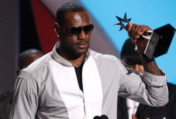 LOS ANGELES, CA - JUNE 28:  NBA player LeBron James of the Cleveland Cavaliers accepts the BET Award for Best Male Athlete onstage during the 2009 BET Awards held at the Shrine Auditorium on June 28, 2009 in Los Angeles, California.  (Photo by Kevin Winter/Getty Images)