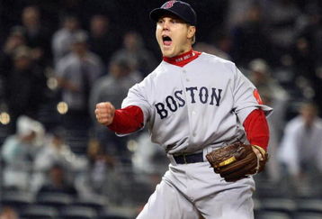 NEW YORK - MAY 04:  Jonathan Papelbon #58 of the Boston Red Sox reacts after getting the final out of the game with the bases loaded against the New York Yankees on May 4, 2009 at Yankee Stadium in the Bronx borough of New York City. The Red Sox defeated the Yankees 6-4.  (Photo by Jim McIsaac/Getty Images)