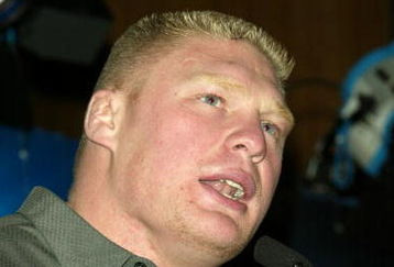 NEW YORK - MARCH 11:  Wrestler Brock Lesnar attends a press conference to promote Wrestlemania XX at Planet Hollywood March 11, 2004 in New York City.  (Photo by Peter Kramer/Getty Images)