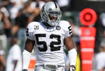 OAKLAND, CA - SEPTEMBER 28:  Kirk Morrison #52 of the Oakland Raiders looks on during the game against the San Diego Chargers on September 28, 2008 at Oakland Coliseum in Oakland, California. (Photo by Jed Jacobsohn/Getty Images)