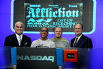 NEW YORK - JANUARY 20:  MMA fighter and former UFC light heavyweight champion Tito Ortiz, VP, Affliction Entertainment Tom Atencio and Fedor Vladimirovich Emelianenko, heavyweight mixed martial artist and current World Alliance of Mixed Martial Arts heavyweight champion rings the NASDAQ opening bell at NASDAQ in Times Square on January 20, 2009 in New York City.  (Photo by Joe Corrigan/Getty Images)