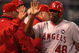 OAKLAND, CA - MAY 04: Tori Hunter #48 of the Los Angeles Angels of Anaheim celebrates after scoring on a RBI double hit by Michael Napoli in the fifth inning against the Oakland Athletics during a Major League Baseball game on May 4, 2009 at the Oakland Coliseum in Oakland, California. (Photo by Jed Jacobsohn/Getty Images)