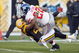 PITTSBURGH - OCTOBER 26: Brandon Jacobs #27 of the New York Giants is tackled by Deshea Townsend #26 of the Pittsburgh Steelers at Heinz Field on October 26, 2008 in Pittsburgh, Pennsylvania. (Photo by: Rick Stewart/Getty Images)