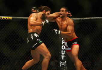 MANCHESTER, UNITED KINGDOM - APRIL 21: Andrei Arlovski of USA and Fabricio Werdum of Brazil in action during a Heavyweight bout of the Ultimate Fighting Championship at the Manchester Evening News Arena on April 21, 2007 in Manchester, England (Photo by Gary M. Prior/Getty Images).