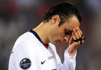 ROME - MAY 27:  Dimitar Berbatov of Manchester United reacts after they lost the UEFA Champions League Final match between Barcelona and Manchester United at the Stadio Olimpico on May 27, 2009 in Rome, Italy.  (Photo by Shaun Botterill/Getty Images)
