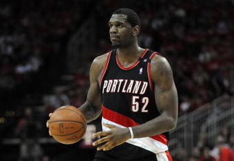 HOUSTON - APRIL 24:  Center Greg Oden #52 of the Portland Trail Blazers during play against the Houston Rockets in Game Three of the Western Conference Quarterfinals during the 2009 NBA Playoffs at Toyota Center on April 24, 2009 in Houston, Texas. NOTE TO USER: User expressly acknowledges and agrees that, by downloading and or using this photograph, User is consenting to the terms and conditions of the Getty Images License Agreement.  (Photo by Ronald Martinez/Getty Images)