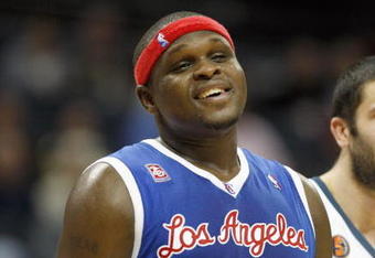 CHARLOTTE, NC - FEBRUARY 9:  Zach Randolph #50 of the Los Angeles Clippers smiles during the game against the Charlotte Bobcats at Time Warner Cable Arena on February 9, 2009 in Charlotte, North Carolina. NOTE TO USER: User expressly acknowledges and agrees that, by downloading and or using this photograph, User is consenting to the terms and conditions of the Getty Images License Agreement. (Photo by Streeter Lecka/Getty Images) 