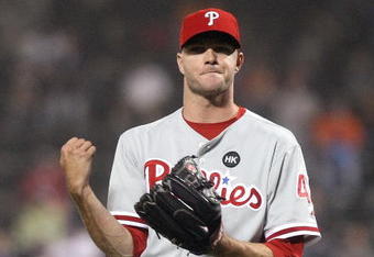 NEW YORK - JUNE 11: Ryan Madson #46 of the Philadelphia Phillies celebrates the save in the tenth inning against the New York Mets on June 11, 2009 at Citi Field in the Flushing neighborhood of the Queens borough of New York City. (Photo by Nick Laham/Getty Images)