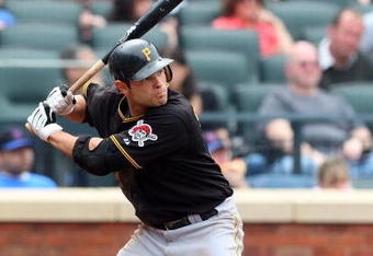 NEW YORK - MAY 09:  Freddy Sanchez #12 of the Pittsburgh Pirates bats against the New York Mets on May 9, 2009 at Citi Field in the Flushing neighborhood of the Queens borough of New York City. The Mets defeated the Pirates 10-1.  (Photo by Jim McIsaac/Getty Images)