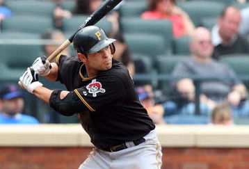 NEW YORK - MAY 09:  Freddy Sanchez #12 of the Pittsburgh Pirates bats against the New York Mets on May 9, 2009 at Citi Field in the Flushing neighborhood of the Queens borough of New York City. The Mets defeated the Pirates 10-1.  (Photo by Jim McIsaac/Getty Images)