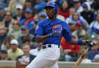 CHICAGO - MAY 27: Alfonso Soriano #12 of the Chicago Cubs hits the ball during a game against the Pittsburgh Pirates on May 27, 2009 at Wrigley Field in Chicago, Illinois. The Cubs defeated the Pirates 5-2.  (Photo by Jonathan Daniel/Getty Images)