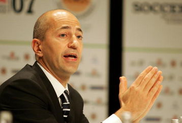 SANDTON, SOUTH AFRICA - NOVEMBER 26:  Ivan Gazidis, deputy Commissioner of MLS, speaks at the opening ceremony of Soccerex 2007 at Sandton Convention Centre on November 26, 2007 in Sandton, South Africa. The 11th annual event will bring together delegates and exhibitors from the international football industry and will run from 25-28 November. (Photo by Lefty Shivambu/Gallo Images/Getty Images)