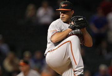 ARLINGTON, TX - APRIL 13:  Pitcher George Sherrill #52 of the Baltimore Orioles during play against the Texas Rangers on April 13, 2009 at Rangers Ballpark in Arlington, Texas.  (Photo by Ronald Martinez/Getty Images)