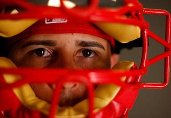 SARASOTA, FL - FEBRUARY 18:  Ramon Hernandez #55  of the Cincinnati Reds poses for a photo during Spring Training Photo day on February 18, 2009 at the Cincinnati Reds training facility in Sarasota, Florida.  (Photo by Chris Graythen/Getty Images)