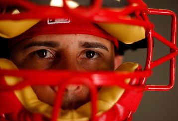 SARASOTA, FL - FEBRUARY 18:  Ramon Hernandez #55  of the Cincinnati Reds poses for a photo during Spring Training Photo day on February 18, 2009 at the Cincinnati Reds training facility in Sarasota, Florida.  (Photo by Chris Graythen/Getty Images)