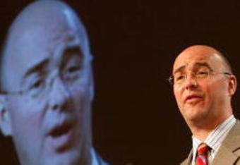 DETROIT - MAY 26:  Hockey analyst Pierre McGuire speaks onstage during the 2008 NHL Entry Draft Top Prospects Media Luncheon as part of 2008 NHL Stanley Cup Finals in Ambassador Ballroom at the Marriott Renaissance Center  on May 26, 2008 in Detroit, Michigan.  (Photo by Dave Sandford/Getty Images)