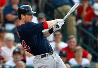 ATLANTA - JUNE 26:  Jason Bay #44 of the Boston Red Sox against the Atlanta Braves at Turner Field on June 26, 2009 in Atlanta, Georgia.  (Photo by Kevin C. Cox/Getty Images)