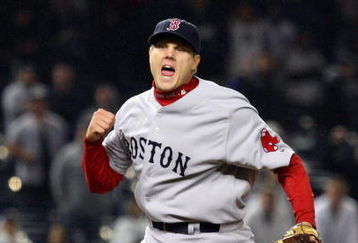 NEW YORK - MAY 04:  Jonathan Papelbon #58 of the Boston Red Sox reacts after getting the final out of the game with the bases loaded against the New York Yankees on May 4, 2009 at Yankee Stadium in the Bronx borough of New York City. The Red Sox defeated the Yankees 6-4.  (Photo by Jim McIsaac/Getty Images)