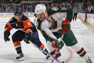 UNIONDALE, NY - MARCH 25:  Owen Nolan #11 of the Minnesota Wild skates against the New York Islanders on March 25, 2009 at the Nassau Coliseum in Uniondale, New York.  (Photo by Bruce Bennett/Getty Images)