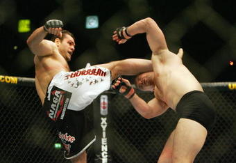 MANCHESTER, UNITED KINGDOM - APRIL 21: Gabriel Gonzaga of USA knocks out Mirko Cro Cop of Croatia during a Heavyweight bout of the Ultimate Fighting Championship at the Manchester Evening News Arena on April 21, 2007 in Manchester, England.  (Photo by Gary M. Prior/Getty Images)
