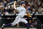 NEW YORK - APRIL 17:  Dave Bush #31 of the Milwaukee Brewers deals a pitch against the New York Mets on April 17, 2009 at Citi Field in the Flushing neighborhood of the Queens borough of New York City.  (Photo by Jim McIsaac/Getty Images)