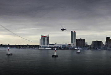 WINDSOR, CANADA - JUNE 13: (NO SALES, EDITORIAL USE ONLY) Canadian pilot Pete McLeod in action during the Qualification in the 3rd stage of the Red Bull Air Race World Championship on june 13th, 2009 in Windsor, Canada. (Photo by Daniel Grund/GlobalNewsroom/Getty Images)