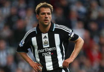 NEWCASTLE, UNITED KINGDOM - MAY 11:  Michael Owen of Newcastle United looks on during the Barclays Premier League match between Newcastle United and Middlesbrough at St James' Park on May 11, 2009 in Newcastle, England.  (Photo by Laurence Griffiths/Getty Images)