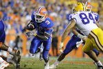 GAINESVILLE, FL - OCTOBER 11: Running back Chris Rainey #3 of the Florida Gators rushes upfield against the LSU Tigers at Ben Hill Griffin Stadium on October 11, 2008 in Gainesville, Florida.  (Photo by Al Messerschmidt/Getty Images) 