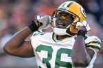 CINCINNATI, OH - OCTOBER 30:  Safety Nick Collins #36 of the Green Bay Packers reacts after dropping an interception against the Cincinnati Bengals during the NFL game at Paul Brown Stadium on October 30, 2005 in Cincinnati, Ohio. The Bengals defeated the Packers 21-14.  (Photo by Andy Lyons/Getty Images)