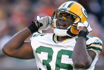 CINCINNATI, OH - OCTOBER 30:  Safety Nick Collins #36 of the Green Bay Packers reacts after dropping an interception against the Cincinnati Bengals during the NFL game at Paul Brown Stadium on October 30, 2005 in Cincinnati, Ohio. The Bengals defeated the Packers 21-14.  (Photo by Andy Lyons/Getty Images)
