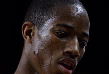 LOS ANGELES, CA - JANUARY 15:  DeMar DeRozan #10 of USC looks on after a timeout in the first half of the game against Arizona State at Galen Center on January 15, 2009 in Los Angeles, California. The Trojans defeated the Sun Devils 61-49.  (Photo by Victor Decolongon/Getty Images)
