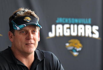 JACKSONVILLE, FL - MAY 1:  Coach Jack Del Rio of the Jacksonville Jaguars talks to the media May 1, 2009 at a team minicamp near Jacksonville Municipal Stadium in Jacksonville, Florida.  (Photo by Al Messerschmidt/Getty Images)