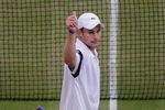 WIMBLEDON, ENGLAND - JULY 03:  Andy Roddick of USA celebrates during the men's singles semi final match against Andy Murray of Great Britain on Day Eleven of the Wimbledon Lawn Tennis Championships at the All England Lawn Tennis and Croquet Club on July 3, 2009 in London, England.  (Photo by Pool/Getty Images)