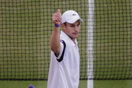 WIMBLEDON, ENGLAND - JULY 03:  Andy Roddick of USA celebrates during the men's singles semi final match against Andy Murray of Great Britain on Day Eleven of the Wimbledon Lawn Tennis Championships at the All England Lawn Tennis and Croquet Club on July 3, 2009 in London, England.  (Photo by Pool/Getty Images)