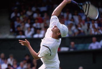 27 Jun 2001:  Andy Roddick of the USA in action during the second round of the Wimbledon Lawn Tennis Championship held at the All England Lawn Tennis and Croquet Club, in Wimbledon, London. \ Mandatory Credit: Clive Brunskill /Allsport