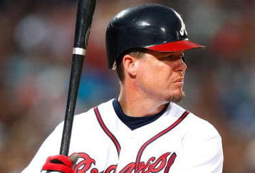 ATLANTA - JUNE 25:  Chipper Jones #10 of the Atlanta Braves against the New York Yankees at Turner Field on June 25, 2009 in Atlanta, Georgia.  (Photo by Kevin C. Cox/Getty Images)