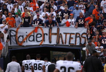DENVER - SEPTEMBER 16:  The Oakland Raiders leave the field under a banner expressing the fans sentiments as the Denver Broncos defeated the Oakland Raiders 23-20 in overtime during week two NFL action at Invesco Field at Mile High on September 16, 2007 in Denver, Colorado.  (Photo by Doug Pensinger/Getty Images)
