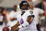 CINCINNATI - SEPTEMBER 10: Steve McNair #9 of the Baltimore Ravens looks to pass against of the Cincinnati Bengals during their season opening game on September 10, 2007 at Paul Brown Stadium in Cincinnati, Ohio. The Bengals defeated the Ravens 27-20.  (Photo by Jim McIsaac/Getty Images)  