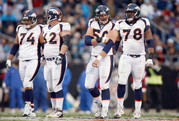 CHARLOTTE, NC - DECEMBER 14:  Ben Hamilton #50 of the Denver Broncos walks on the field during the game against the Carolina Panthers at Bank of America Stadium on December 14, 2008 in Charlotte, North Carolina. (Photo by: Streeter Lecka/Getty Images)