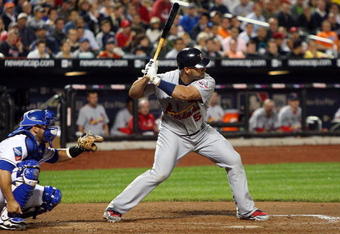 NEW YORK - JUNE 22:  Albert Pujols #5 of the St. Louis Cardinals bats against the New York Mets on June 22, 2009 at Citi Field in the Flushing neighborhood of the Queens borough of New York City.  (Photo by Jim McIsaac/Getty Images)